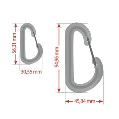 O.M.E.R Paslanmaz Kilitli Plastik Karabina Set - 2'li