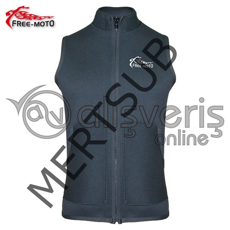 Freemoto Neopren Yelek Dik Yaka Cepli