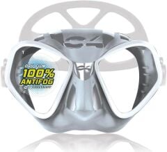 C4 Condor Silver/White Anti Fog Dalış Maskesi-Fermuarlı Kutu