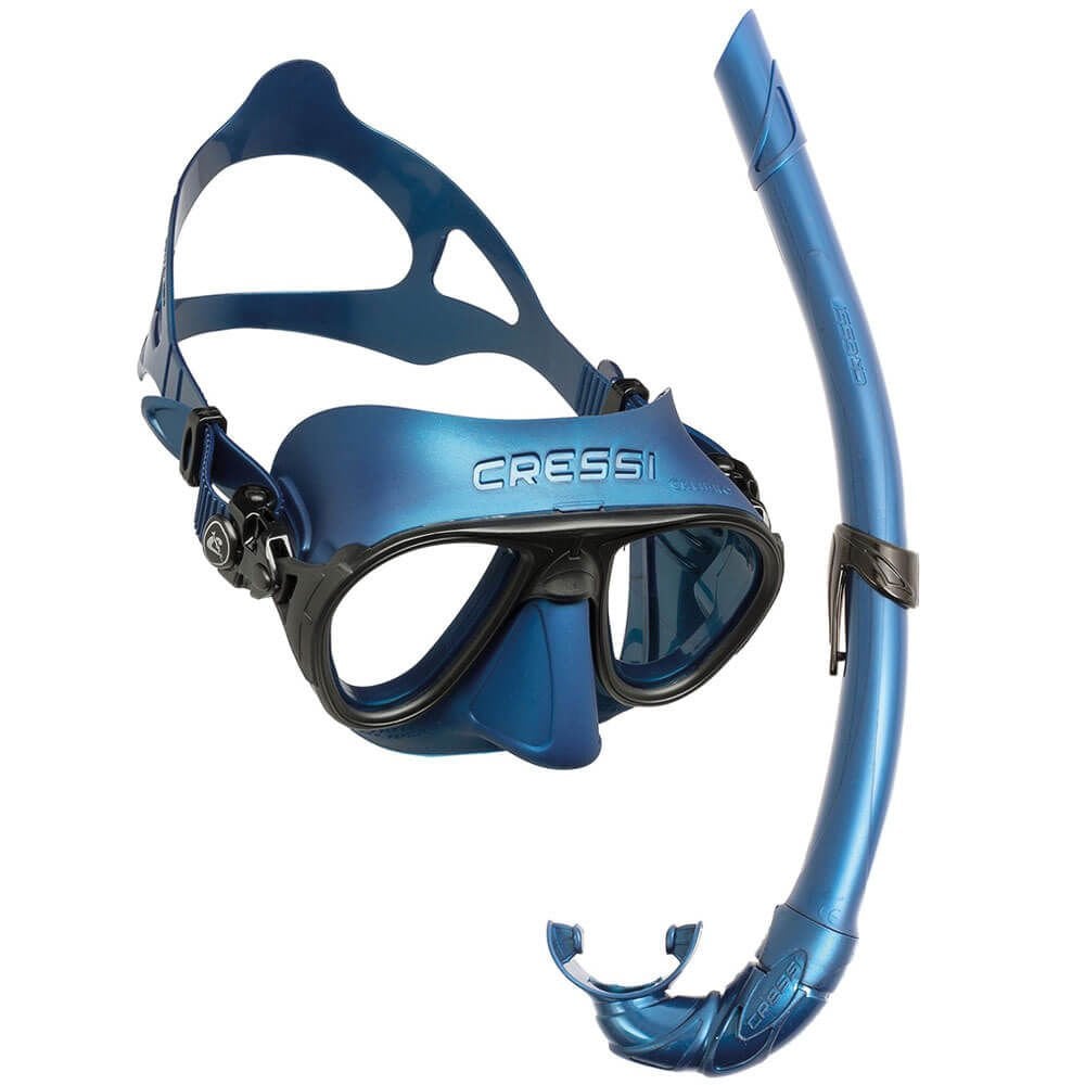 Cressi Calibro Maske Corsica Şnorkel Seti-Mavi