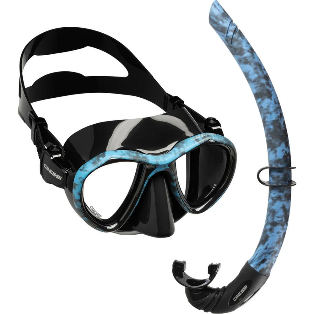 Cressi Metis Maske/Corsica Şnorkel Set-Blue Camo