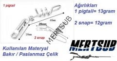 Mertsub Pro Pigtail ve Snap Bungee (Absorbe Lastiği) PİGTAİL