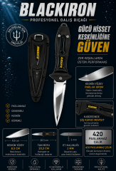 Mertsub Black Iron Pro Dalış Bıçağı-Siyah