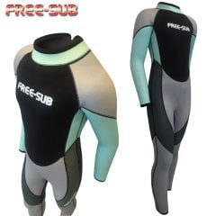 Freesub Çocuk 3,00 mm Sörf Elbisesi Turkuaz-Yamamoto 39